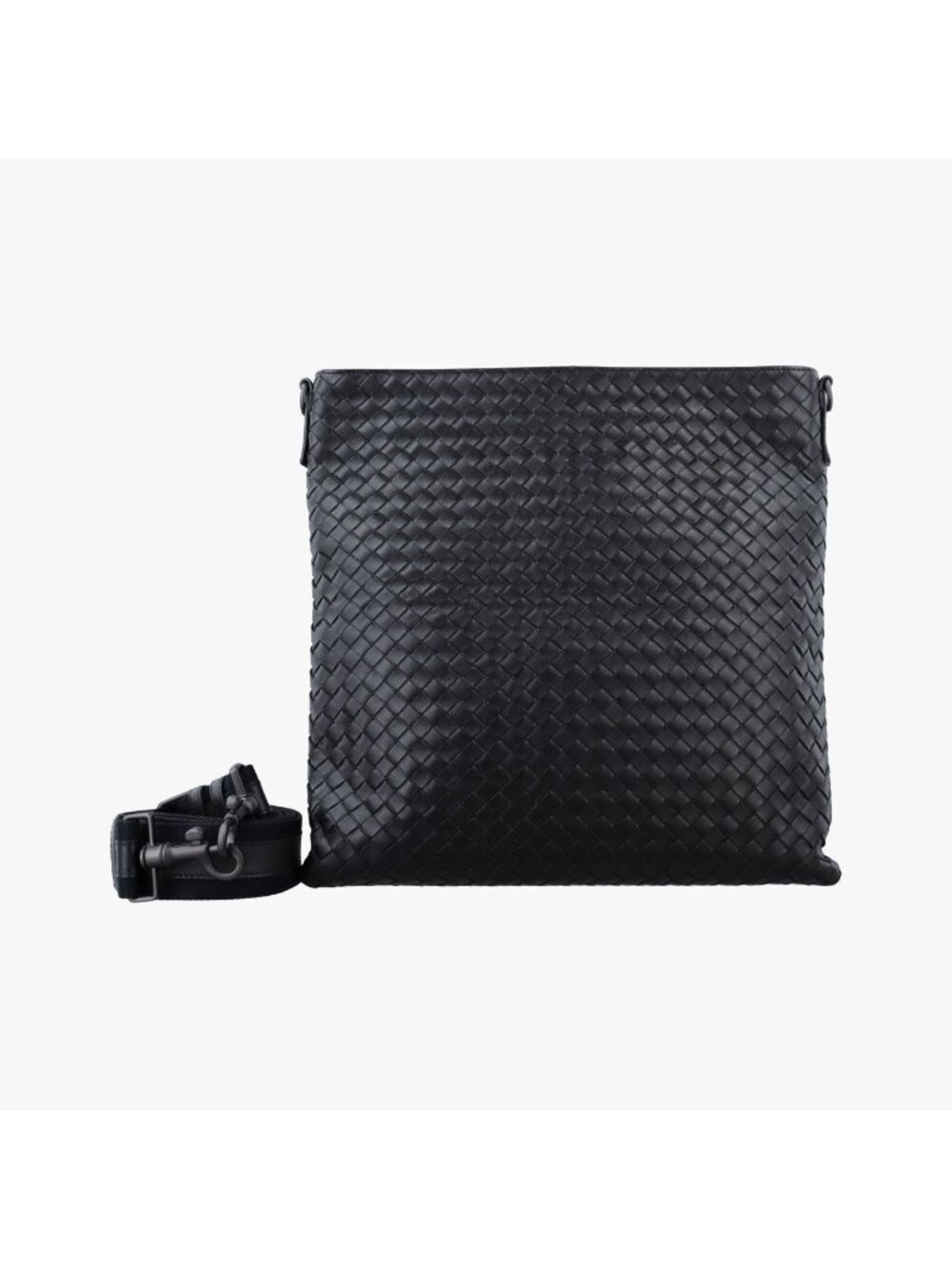 Bottega Veneta Intrecciato Black Lambskin Shoulder Bag